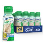 Glucerna Hunger Smart Diabetes Care Shake, Classic Vanilla, Diabetic Meal Replacement to Support Blood Sugar Management, 15g Protein, 180 Calories, Ready to Drink, 10-fl-oz Bottle, 24 Pack