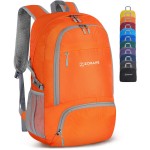 ZOMAKE Lightweight Packable Backpack 30L, Foldable Hiking Backpacks Water Resistant Compact Folding Daypack for Travel(Orange)