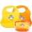 NatureBond Waterproof Baby Bibs, Silicone Weaning Bibs for Babies & Toddlers, Set of 2 w/Carry Pouch | Comfortable Soft 4 buttons Bib