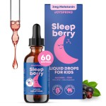 JoySpring Sleepberry Kids Melatonin 3 mg - Liquid Sleep Aid with L Theanine, High Absorption Berry Drops (2 fl oz) 60 Servings, Children\'s Melatonin with Vitamin D Kids Travel Essentials