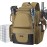 Piscifun Fishing Backpack with 2 Rod Holders & 4 Tackle Boxes, Large Tackle Storage Bag With Rain Cover for Fishing Gear, Khaki