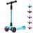Allek Kick Scooter B02, Lean \'N Glide Scooter with Extra Wide PU Light-Up Wheels and 4 Adjustable Heights for Children from 3-12yrs (Aqua Blue)