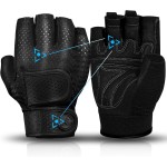 MOREOK Workout Gloves Padded Weight Lifting Gym Fitness Gloves for Men/Women Black-S