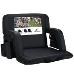 Sportneer Stadium Seat for Bleachers with Back Support, Bleacher Seat with Backrest and Wide Padded Cushion Stadium Chair with Armrests 6 Reclining Positions for Sport Events Camping Parks Concerts