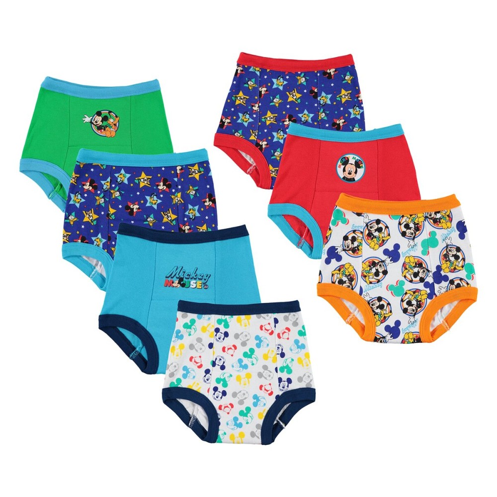 Disney boys Mickey Mouse Pants Multipack Baby and Toddler Potty Training Underwear, Mickey Training 7pk, 4T US
