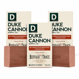 Duke Cannon Supply Co. Big Brick of Soap Bar for Men Big American Bourbon (Charred Oak Barrel Scent) - Extra Large, All Skin Types, 10 oz. (3 Pack)
