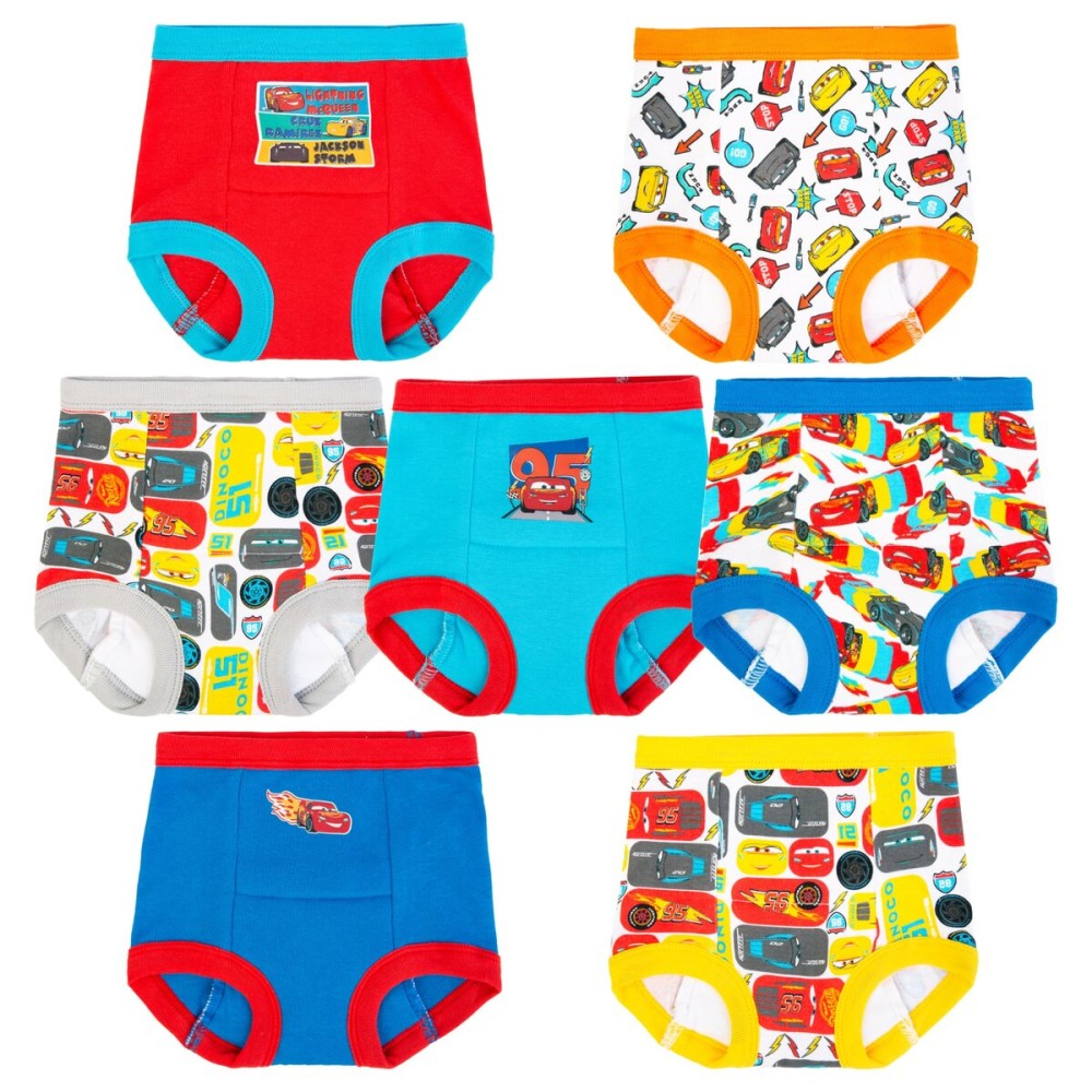 Disney Pixar Cars Toddler Potty Training Pant & Brief Combo option, Stickers & Tracking Chart In Sizes 18M, 2T, 3T, 4T