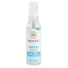 The Honest Company Plant-Based Hand Sanitizer Spray | Kills 99.9% of Germs | Hypoallergenic, Quick-drying + Moisturizing | Fragrance Free, 2 fl oz