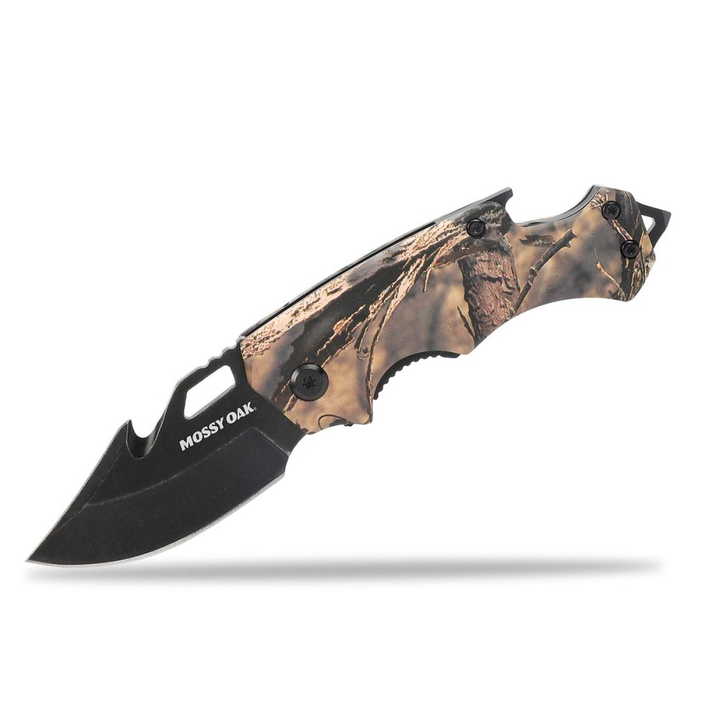 MOSSY OAK Mini Folding Pocket Knife for Men, Camo Pocket Knife with Bottle Opener and Glass Breaker - Stainless Steel Drop Point Blade EDC Multi-tool (Camo), Good Merry Christmas Gift