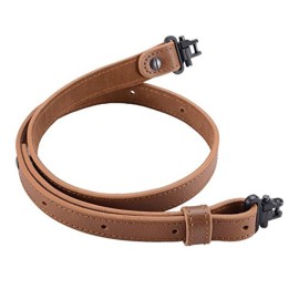Raiseek Rifle Gun Sling Buffalo Hide Leather with Mil-Spec Swivels,Durable Gun Strap, Metal Hardware 1 Wide