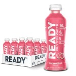 Ready Protein Water - 20g Whey Protein Isolate, Zero Sugar, Low-Calorie Sports Drink for Hydration & Recovery - Electrolytes, Essential Amino Acids - Pink Grapefruit, 16.9 fl oz Bottles (12-Pack)