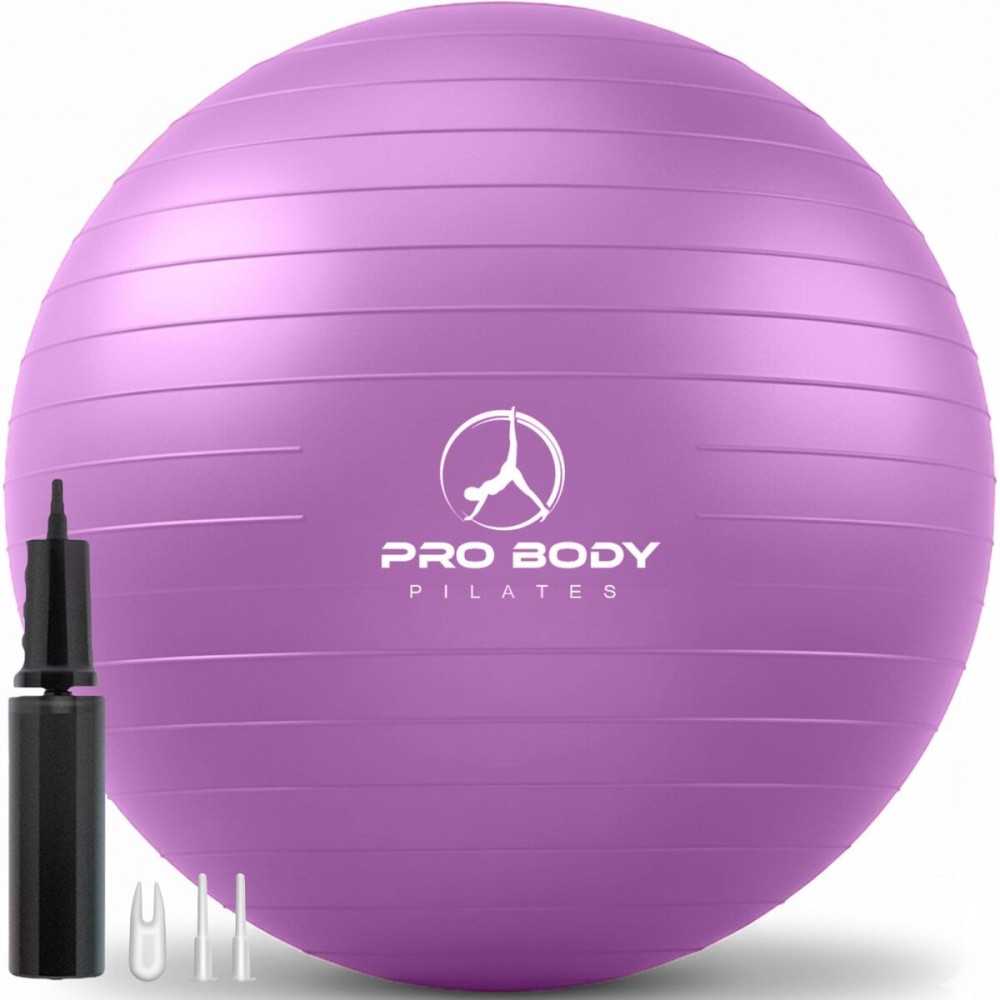 ProBody Pilates Exercise Ball - Multiple Sizes Gym Grade Balance Ball for Fitness, Workout, Pregnancy & Physical Therapy, Stability Yoga Ball Chair (Purple, 65cm)