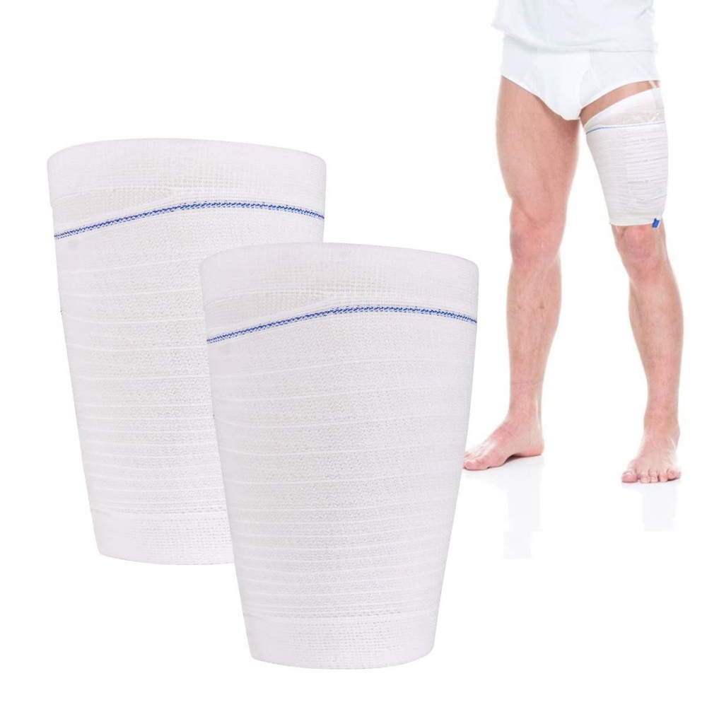 Catheter Leg Bag Holder 2 Count Fabric Catheter Sleeves Urine Leg Bag Holder - Urinary Drainage Bag Stay in Place Urine Bags for Legs Foley Catheter Bag Holder Strap for Men or Women Wheelchairs (M)