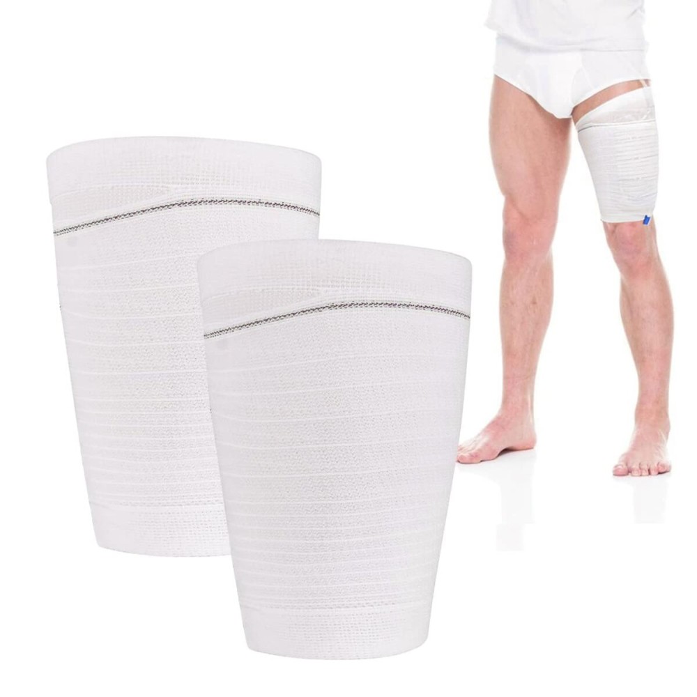 Catheter Leg Bag Holder 2 Count Fabric Catheter Sleeves Urine Leg Bag Holder - Urinary Drainage Bag Stay in Place Urine Bags for Legs Foley Catheter Bag Holder Strap for Men or Women Wheelchairs (L)