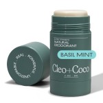 Cleo+Coco Extra Strength Deodorant Balm, Basil Mint (2.2 oz), Natural Aluminum Free Deodorant for Women & Men with 5X Odor Fighters, 24+hour Odor Control, Free from Synthetic Fragrance, Vegan