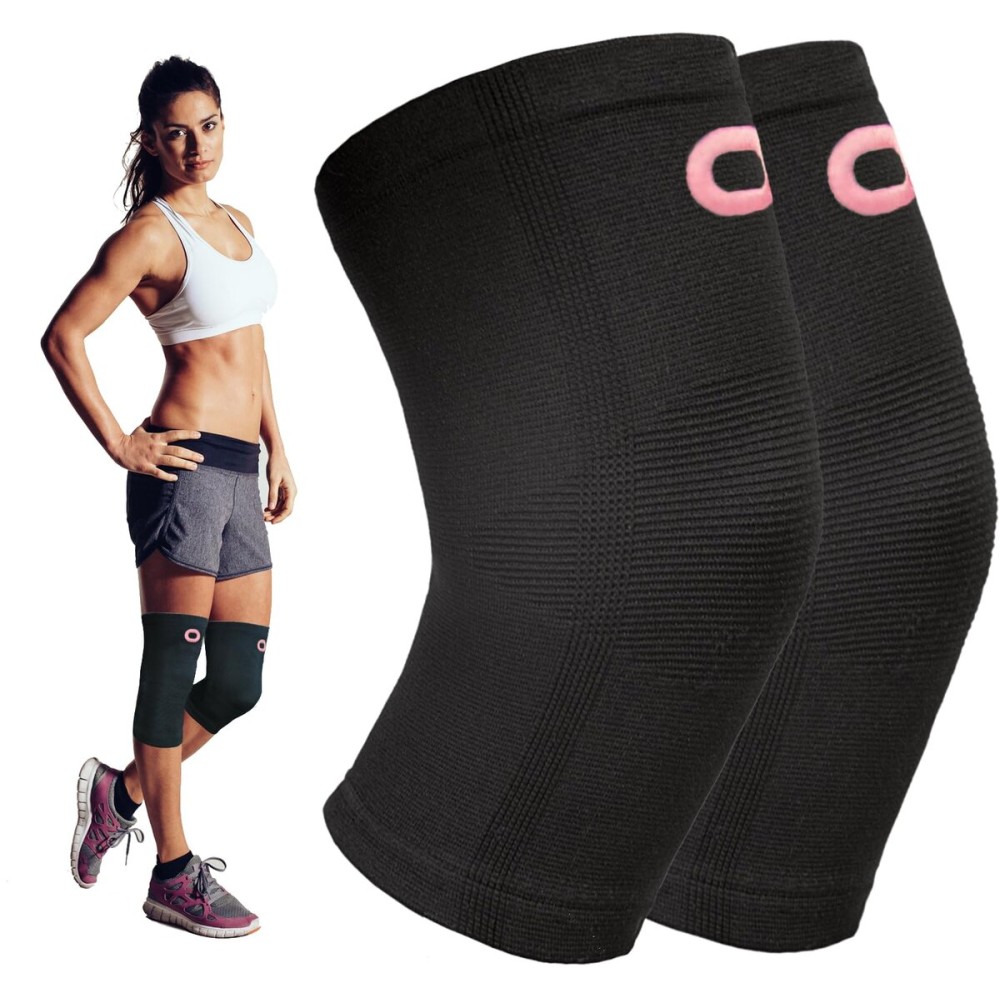 Crucial Compression Knee Sleeve (1 Pair) - Best Knee Braces for Knee Pain for Men & Women - Non-Slip Knee Support for Running, Weightlifting, Basketball, Gym, Workout, Sports