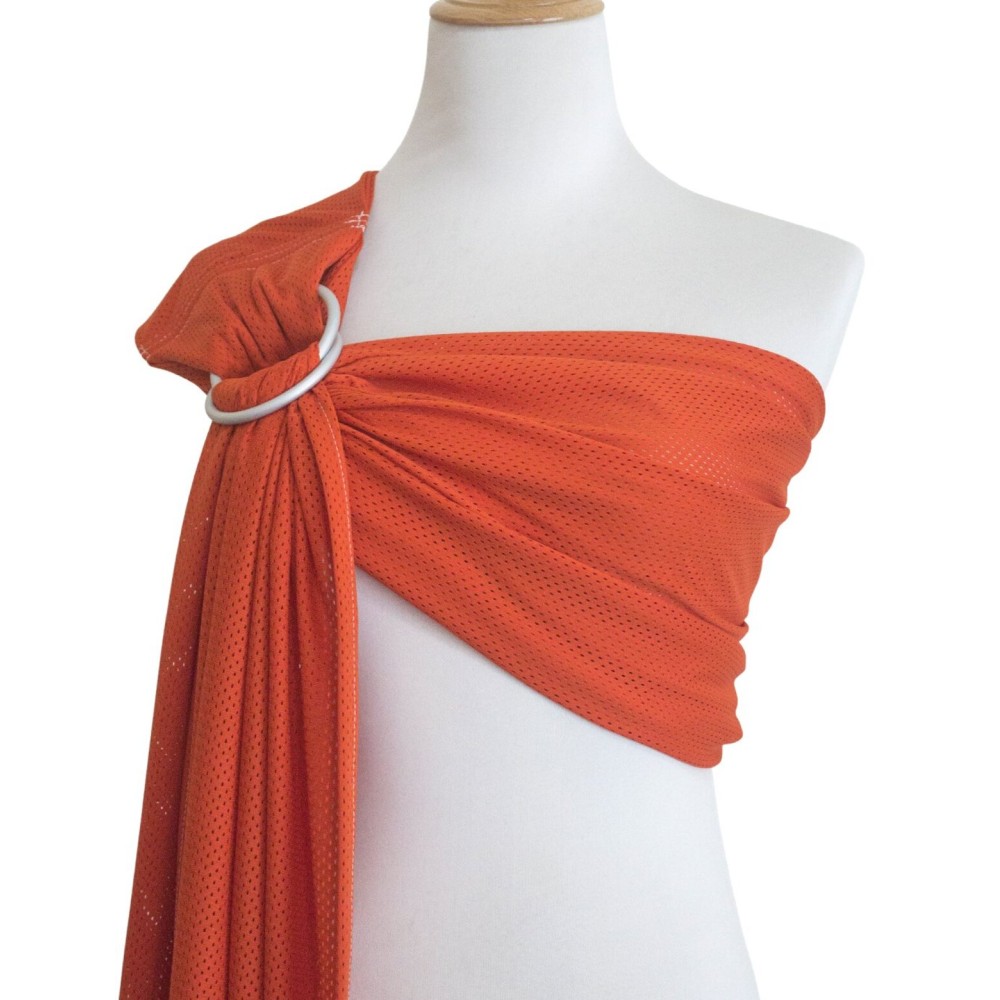 Vlokup Baby Water Ring Sling Carrier | Lightweight Breathable Mesh Baby Wrap for Infant, Newborn, Kids and Toddlers | Perfect for Summer, Swimming, Pool, Beach | Great for Dad Too Orange
