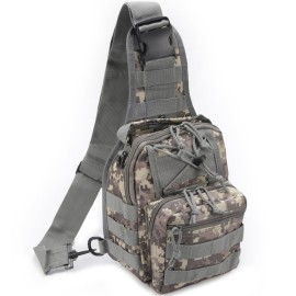 Novemkada Tactical Shoulder Bag,1000D Outdoor Military Molle Sling Backpack Sport Chest Pack Daypack Bags for Camping, Hiking, Trekking, Rover Sling (Z-ACU)