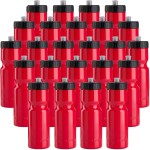 50 Strong Bulk Water Bottles 24-Pack - 22 oz BPA-Free Sports Bottles with Easy-Open Pull Top Cap - Made in USA - Reusable & Top Rack Dishwasher Safe Brand