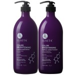 L LUSETA Color Brightening Purple Shampoo and Conditioner Set for Blonde and Gray Hair, Infused with Cocos Nucifera Oil to Help Nourish, Moisturize and Condition Hair, 2x33.8oz