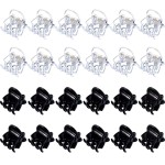 HOTOP 24 Pcs Small Mini Hair Clips Tiny Hair Claw Clips, Small Hairs Clamps Non Slip Tiny Plastic Jaw Clip(Black, Clear)
