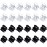 HOTOP 24 Pcs Small Mini Hair Clips Tiny Hair Claw Clips, Small Hairs Clamps Non Slip Tiny Plastic Jaw Clip(Black, Clear)