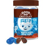 Good Day Chocolate Melatonin for Kids [50 Count] - Fair Trade Non-GMO Chocolate with Chamomile and Melatonin 1 mg - Toddler Melatonin, Kids Natural Sleep Aid for Ages 3 and Up