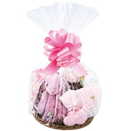 Wowfit Cello Bags,10 CT 18x30 inches Clear Cellophane Bags Perfect for Gift Baskets, Presents, Weddings, Bridal/Baby Showers and More (Flat, No Gusset, Ribbon Not included)