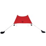 Neso Portable Beach Tent Sun Shelter with Sand Anchor - Lightweight Beach Shade Canopy - Easy Setup for Family Outings - Patented Reinforced Corners - UPF 50+ Sun Protection - 7 x 7ft - Lehua Red