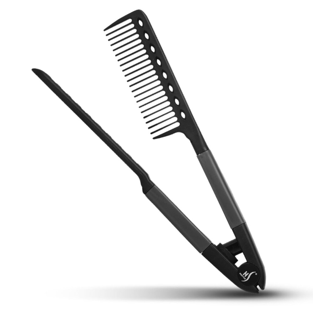HerStyler Hair Comb For Straightening - Protects Hands - No More Knots - Styles Like A Pro - Versatile Hair Styling Comb - Travel Friendly (Black, Plastic, Dry Hair, 1 Count Pack of 1)