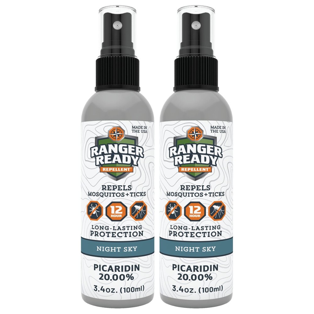 Ranger Ready Repellents Picaridin 20% Tick & Insect Repellent, Night Sky Scent Deet-Free Bug Spray, Travel Size 3.4 Oz. (Pack of 2)