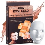 Rose Gold Korean Facial Sheet Mask By Azure - Protects Against Sun & Outdoor Pollutants | Restores Natural Elasticity | Removes Dirt and Toxins For Clear Looking Skin - 5 PK