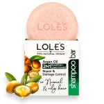 LOLE\'S Shampoo Bar and Conditioner 2in1 with Argan Oil for Normal to Oily Hair, Repair & Damage Control, 99% Natural, Sustainably Sourced, 3.5Oz