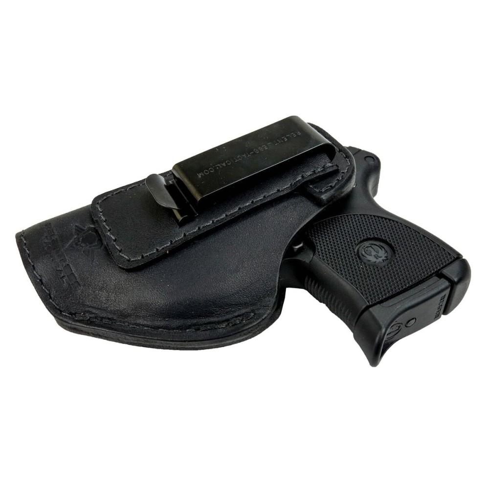 The Defender Leather IWB Holster - Made in USA - Fits Ruger LCP, LCP2, Sig P238, P290, S&W Bodyguard .380 and Most .380\'s Made in USA - Black Left Handed