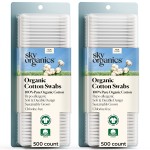 Sky Organics - Organic Cotton Swabs, 1000 ct. - Ultra Soft Tips - Strong & Durable - Hypoallergenic - Chlorine Free - Sustainable - Natural, Vegan & Cruelty Free - Skin Care & Self Care
