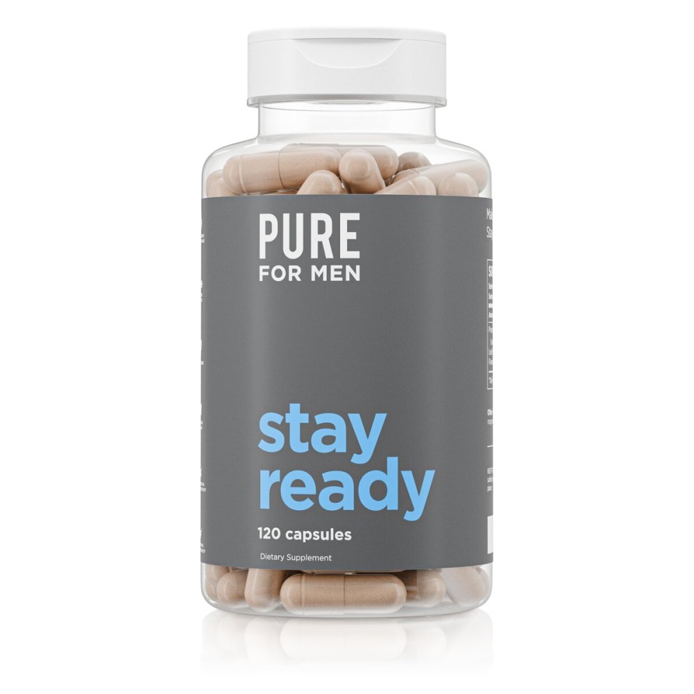 Pure for Men Original Vegan Cleanliness Stay Ready Fiber Supplement | Helps Promote Digestive Regularity | Psyllium Husk, Aloe Vera, Chia Seeds, Flaxseeds | Proprietary Formula | 120 Vegan Capsules