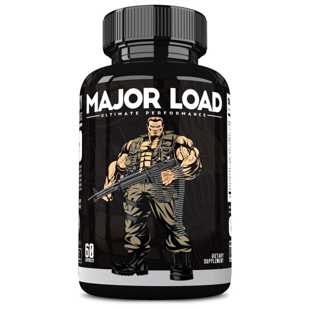 ONL Major Load Testosterone Booster for Men - Testosterone Supplements with Horny Goat Weed, Maca Root, & Tribulus Terrestris - Tongkat Ali Men\'s Energy, Stamina & Strength - Test Booster 60 Capsules
