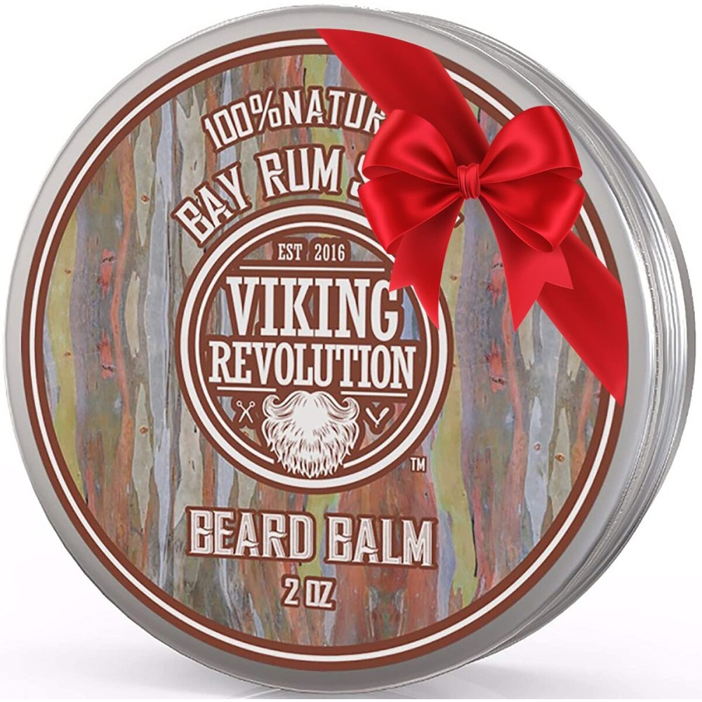 Viking Revolution Bay Rum Beard Balm - Beard Butter with Argan Oil & Jojoba Oil - Softener, Moisturizer & Wax for Men (2oz, 1 Pack)