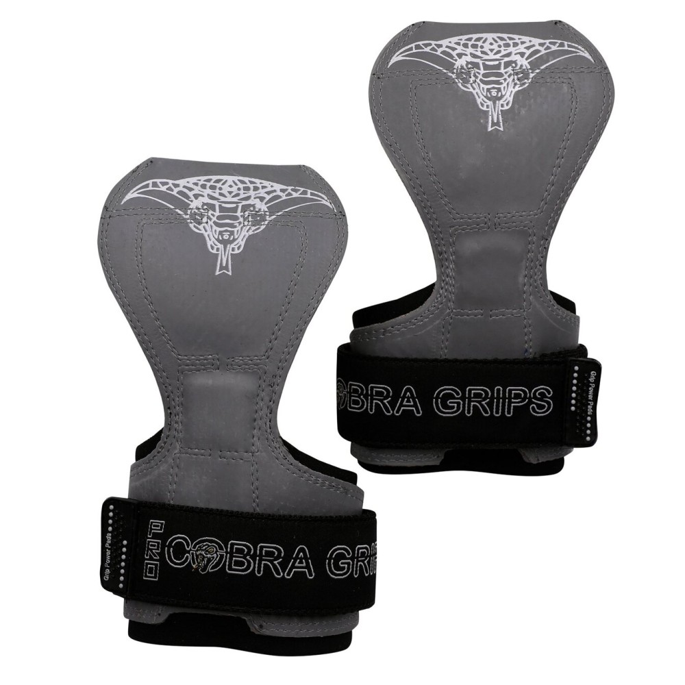 Cobra Grips PRO Weight Lifting Gloves Heavy Duty Straps Alternative Power Lifting Hooks Best for Deadlifts Adjustable Neoprene Padded Wrist Wraps Support Bodybuilding (PRO Gray Rubber)