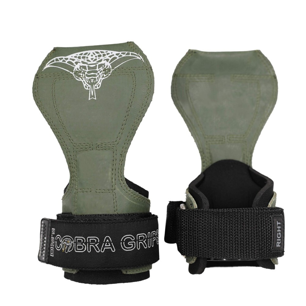 Cobra Grips PRO Weight Lifting Gloves Heavy Duty Straps Alternative Power Lifting Hooks Best for Deadlifts Adjustable Neoprene Padded Wrist Wraps Support Bodybuilding (PRO Green Rubber)