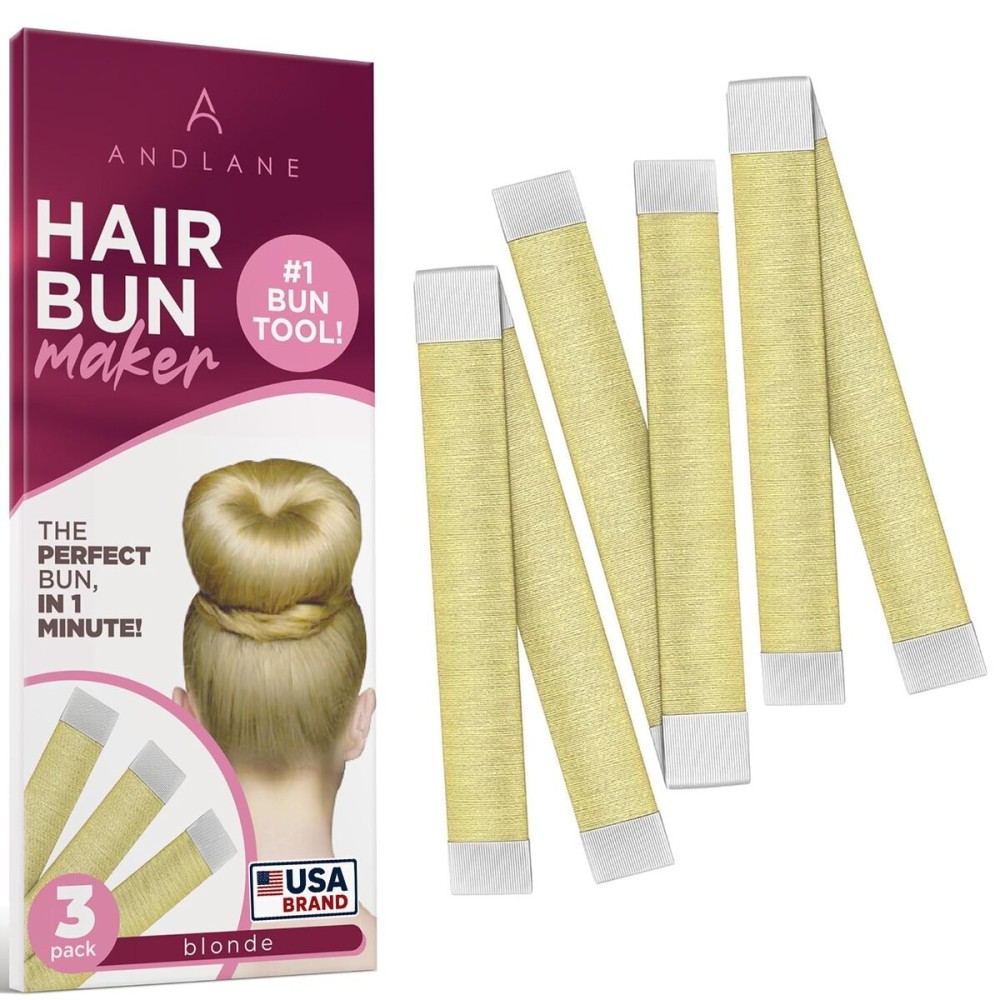 Women\'s Hair Bun Maker Tool - French Twist Fold Wrap Snap Hair Accessories by Andlane (3 Blonde)