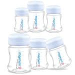 Maymom Wide-Mouth Milk Storage Collection Bottle with Travel Cap and Sealing Ring ; Can Replace Spectra S1 S2 Avent Natural Avent Classic Bottles (6pc 4.7Oz/140mL)