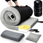 Willpo CertiPUR-US Memory Foam Camping Mattress - Dual Interchangeable Washable Covers Included, Lightweight Portable Sleeping Pad with Travel Bag for Tents, Guest Beds, Home - Gray, Single