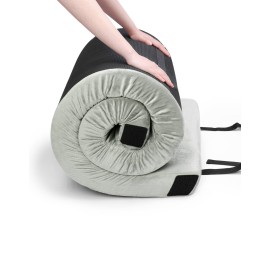 Willpo CertiPUR-US Memory Foam Camping Mattress - Dual Interchangeable Washable Covers Included, Lightweight Portable Sleeping Pad with Travel Bag for Tents, Guest Beds, Home - Gray, Twin