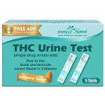 EasyHome THC Drug Test Kit [5 Pack] - Marijuana Urine Drug Tests, Home Use Weed Detox 50ng/ml Cutoff Level Testing Kits, Single Panel THC Screening for Urine, EDTH-114