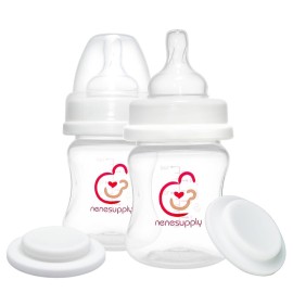 Nenesupply Feeding and Storage Bottles Collection for Spectra S1 S2 Motif Luna Breast Pumps 2 pc 4.7oz 140ml with Sealing Disc Anti Colic Feeding Breastmilk Storage Replace Spectra Bottles