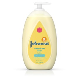 Johnson\'s Head-to-Toe Moisturizing Baby Body Lotion for Sensitive Skin, Hypoallergenic and Paraben-, Phthalate- and Dye-Free Baby Skin Care, 27.1 Fl Oz (Pack of 1)