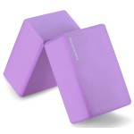 Fitvids Set of 2 High Density Yoga Blocks, 9x6x4 Each, Pair (Purple)