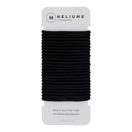 Cyndibands Elastic Hair Ties - Black - No Damage 4mm Ponytail Holders for Women & Kids, 24-Pack Hair Elastics in Neutral Colors