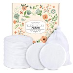 ProCIV Reusable Makeup Remover Pads - 16 Packs Washable Organic Reusable Cotton Rounds for All Skin Types & Toner with Laundry Bag, Zero Waste Reusable Cotton Pads for Face for Woman Gift (White)